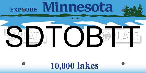 SDTOBTT Minnesota License Plate