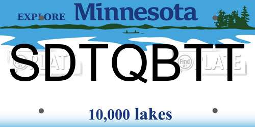 SDTQBTT Minnesota License Plate