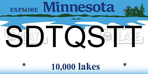 SDTQSTT Minnesota License Plate