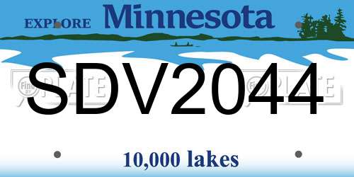 SDV2044 Minnesota License Plate