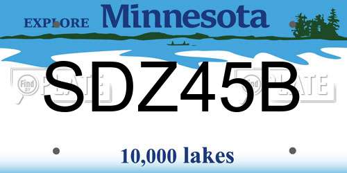 SDZ45B Minnesota License Plate