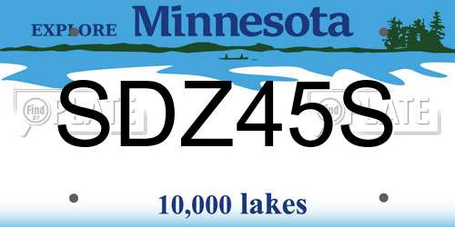 SDZ45S Minnesota License Plate