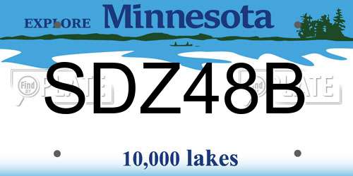 SDZ48B Minnesota License Plate