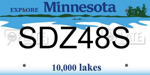 SDZ48S Minnesota License Plate