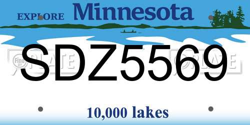 SDZ5569 Minnesota License Plate