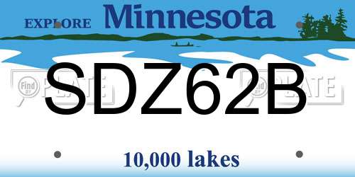 SDZ62B Minnesota License Plate