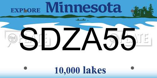 SDZA55 Minnesota License Plate