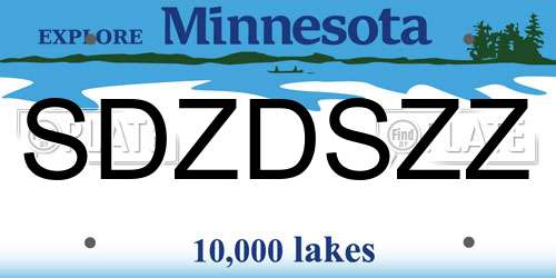 SDZDSZZ Minnesota License Plate