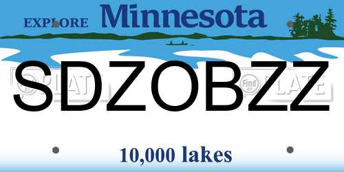 SDZOBZZ Minnesota License Plate