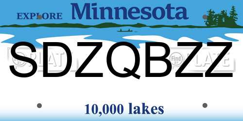 SDZQBZZ Minnesota License Plate
