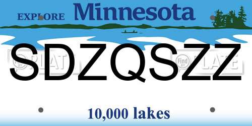 SDZQSZZ Minnesota License Plate