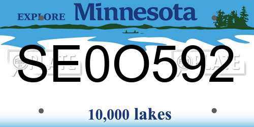 SE0O592 Minnesota License Plate