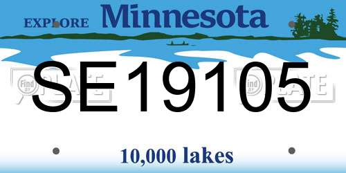 SE19105 Minnesota License Plate