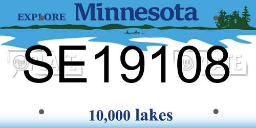 SE19108 Minnesota License Plate