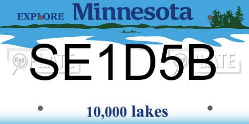 SE1D5B Minnesota License Plate