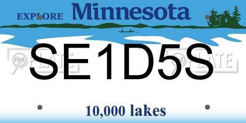SE1D5S Minnesota License Plate