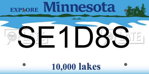 SE1D8S Minnesota License Plate
