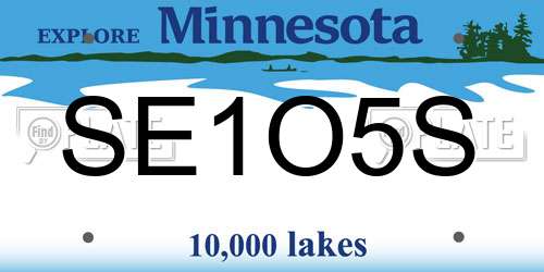 SE1O5S Minnesota License Plate