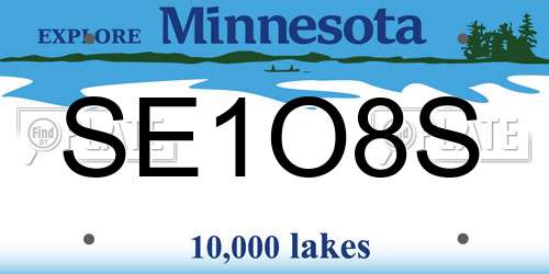 SE1O8S Minnesota License Plate