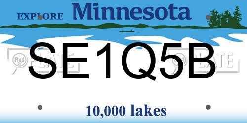 SE1Q5B Minnesota License Plate