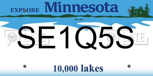 SE1Q5S Minnesota License Plate