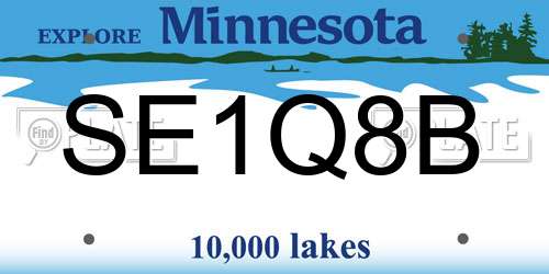 SE1Q8B Minnesota License Plate