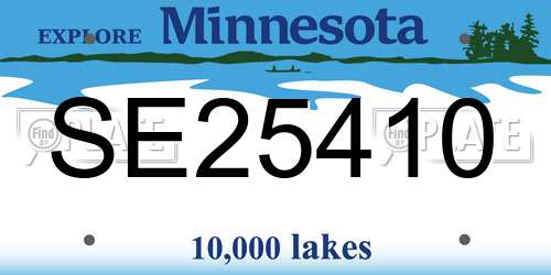 SE25410 Minnesota License Plate