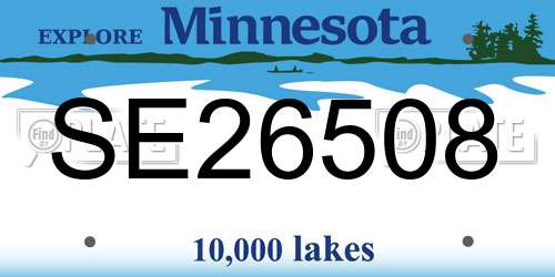 SE26508 Minnesota License Plate
