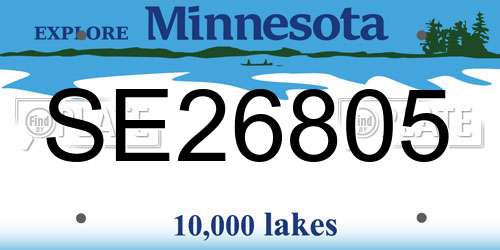 SE26805 Minnesota License Plate