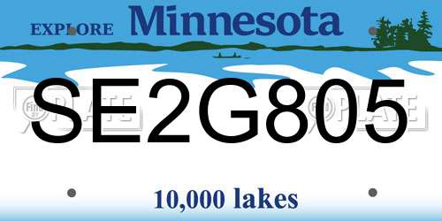 SE2G805 Minnesota License Plate