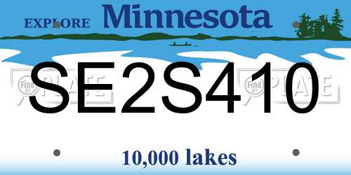 SE2S410 Minnesota License Plate