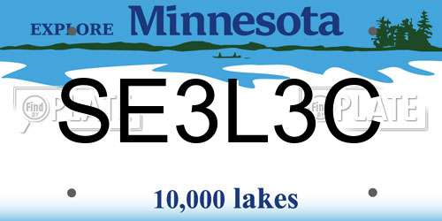 SE3L3C Minnesota License Plate