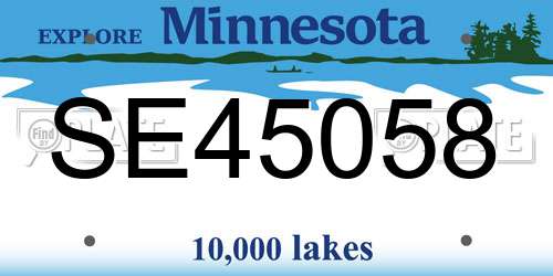 SE45058 Minnesota License Plate