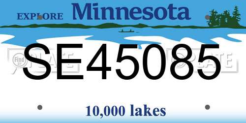 SE45085 Minnesota License Plate