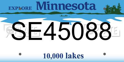 SE45088 Minnesota License Plate