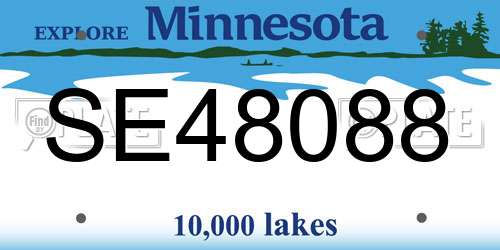 SE48088 Minnesota License Plate
