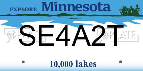 SE4A2T Minnesota License Plate