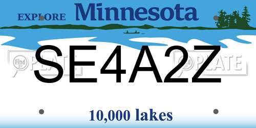 SE4A2Z Minnesota License Plate