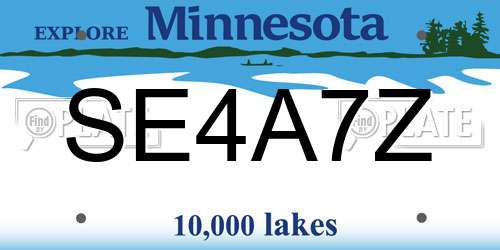 SE4A7Z Minnesota License Plate