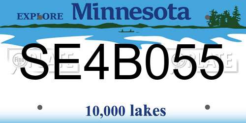 SE4B055 Minnesota License Plate