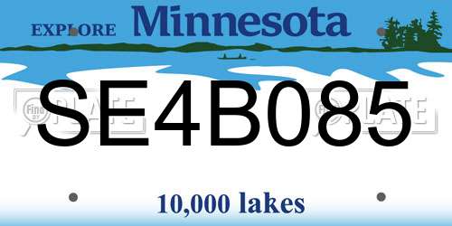 SE4B085 Minnesota License Plate