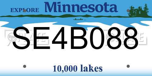 SE4B088 Minnesota License Plate