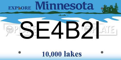 SE4B2I Minnesota License Plate