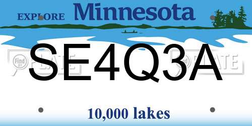 SE4Q3A Minnesota License Plate