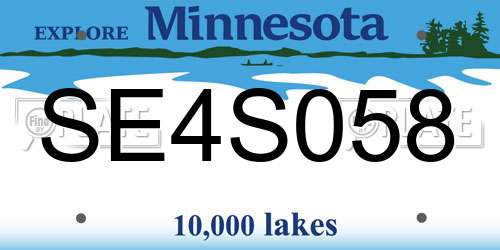 SE4S058 Minnesota License Plate