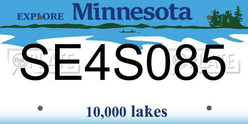SE4S085 Minnesota License Plate