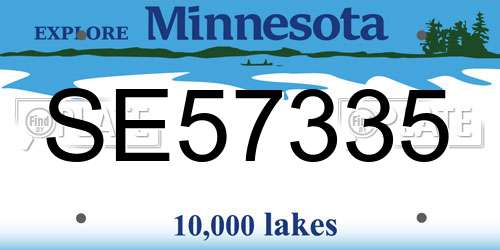SE57335 Minnesota License Plate