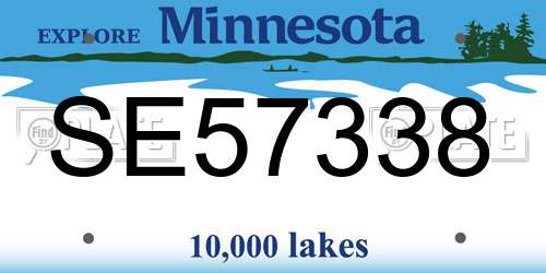SE57338 Minnesota License Plate
