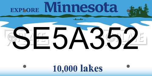 SE5A352 Minnesota License Plate