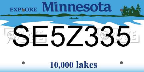 SE5Z335 Minnesota License Plate
